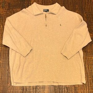 Polo by Ralph Lauren Men's Beige Half-Zip Sweatshirt